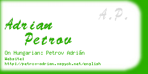 adrian petrov business card